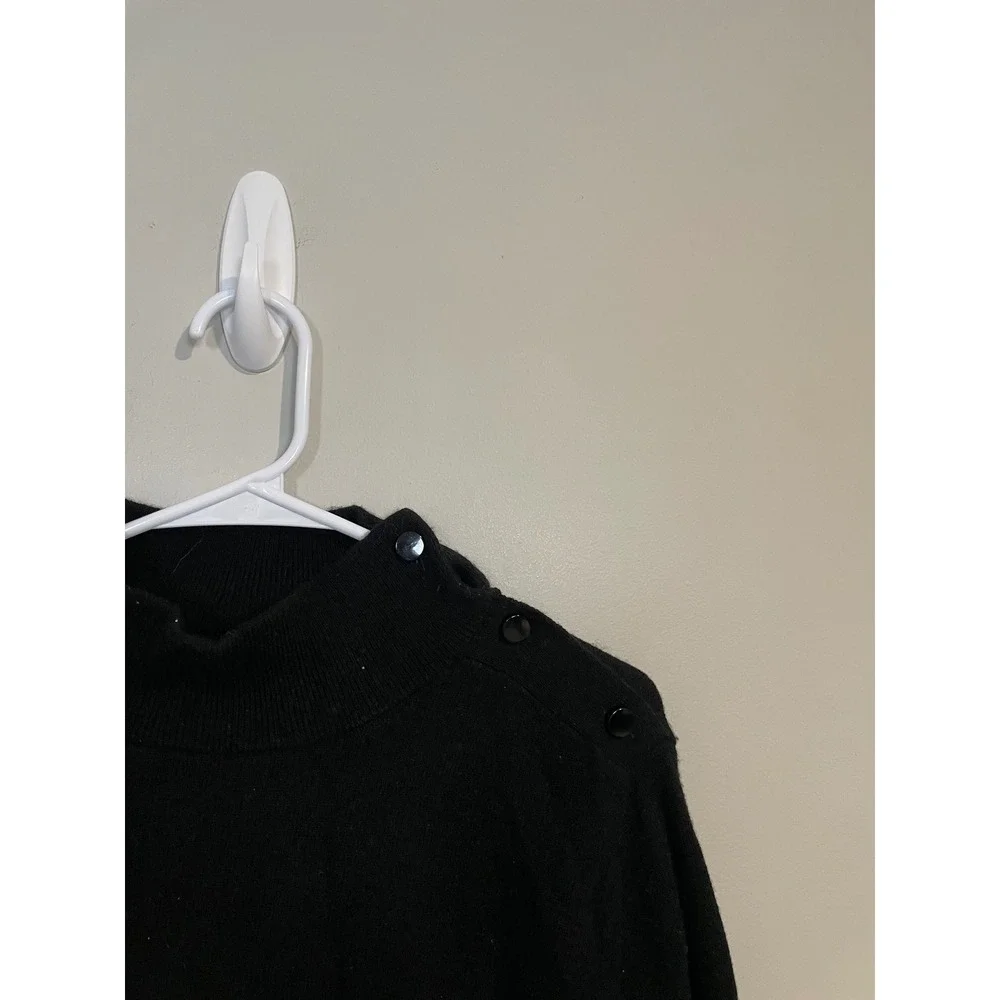 Kate‎ Spade Black Polka Dot Wool and Silk Turtleneck Sweater Size XL